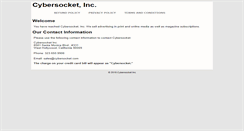 Desktop Screenshot of cybersocketinc.com
